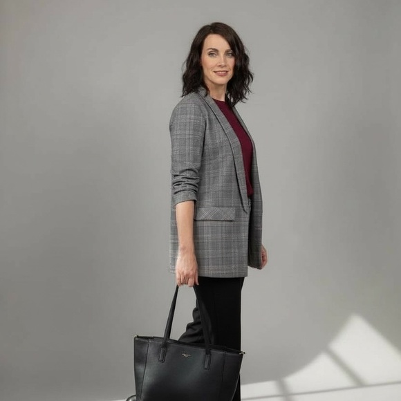 Time and Tru Plaid Blazer | Fully Lined | Size M (8–10) - Picture 10 of 11